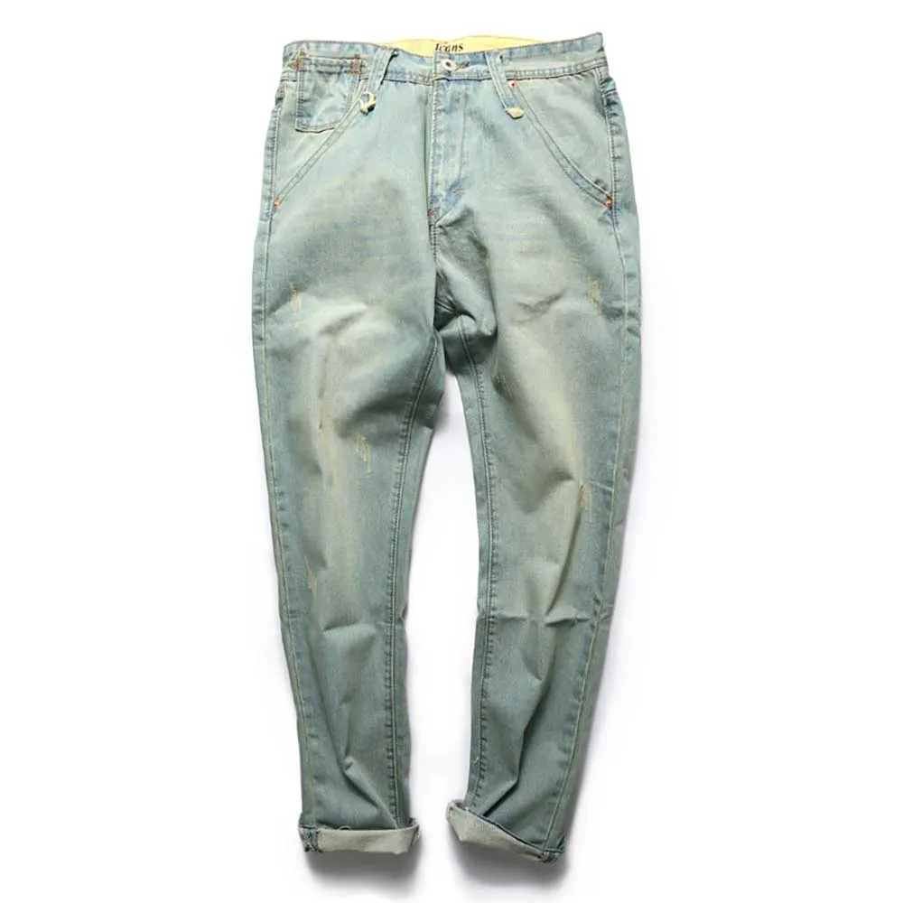 

New Trendy Harem Jeans Men Casual Denim Pants Tapered Jeans Trousers Hip Hop Streetwear Retro Jeans Man Clothing