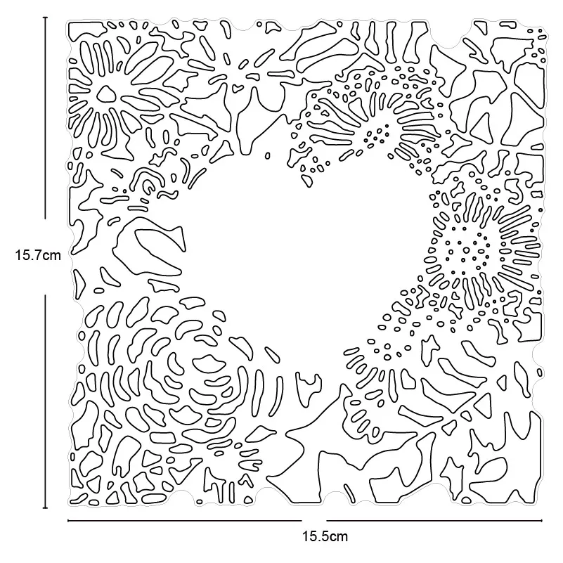 

Hollow Out Heart Fretwork Leaves Envelope Metal Cutting Dies for DIY Scrapbooking Photo Album Decor Embossing Paper Card Crafts