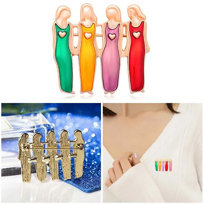 Брошь-булавка для сестер лучшие друзья ручной работы Рождественский подарок