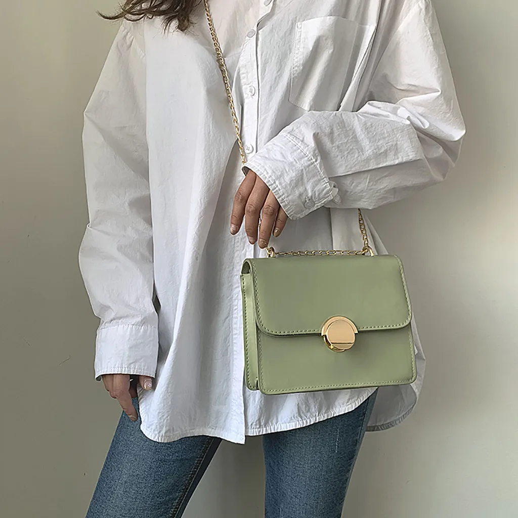 

Fashion Handbag Women Chain PU Leather Lock Messenger Bag Small Square Lady Crosssbody Bag Shoulder Bags Bolsa Feminina#H20