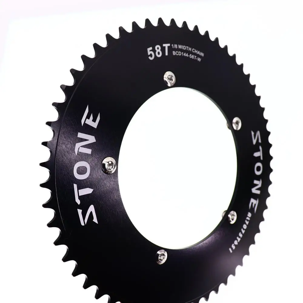 Stone 144 BCD Aero Chainring Fixed Gear Track Bike Fixie Round 42T 46T 47T 48T 50T 52t 54 57t 58t 59 60t tooth 144bcd ChainWheel