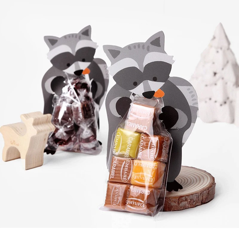 10pcs Cute Animal Candy Bag Cookie Gift Packaging Bags Birthday Decorations Kids Party Favors for Biscuits Snack Sweets Package | Дом и сад