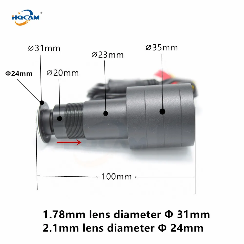 HQCAM 1080P Мини AHD камера 1 78 мм объектив рыбий глаз 2000TVL 2 0 мегапиксельная