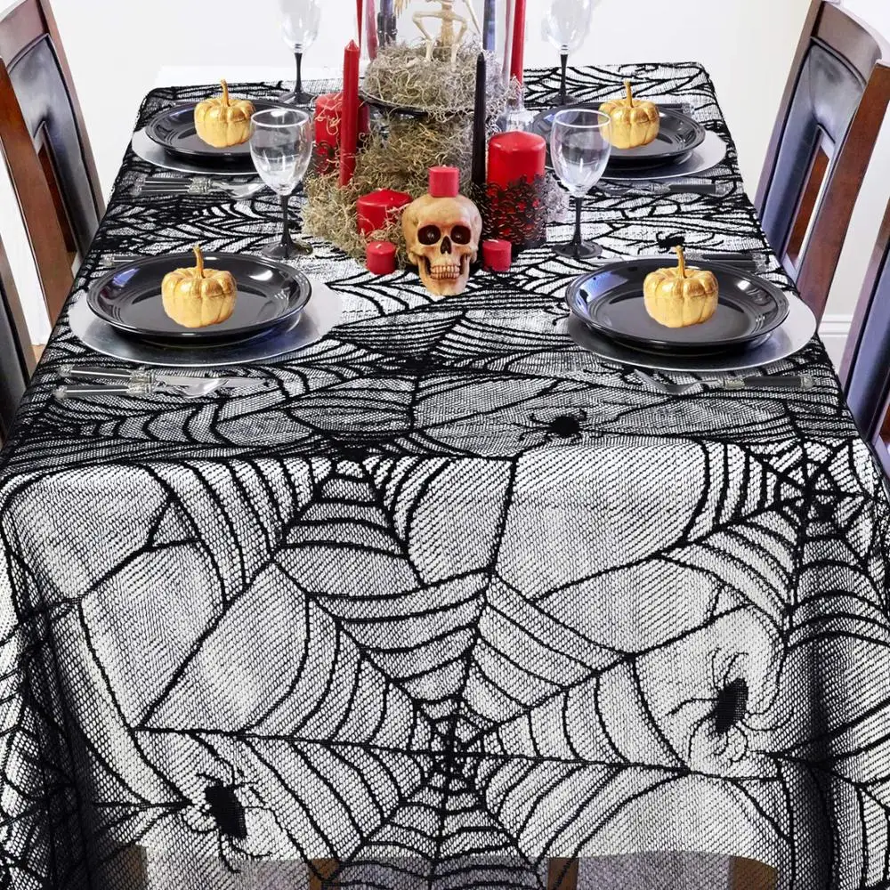 Хэллоуин паук летучая мышь скатерть с рисунком обложка ткань крутая паутина