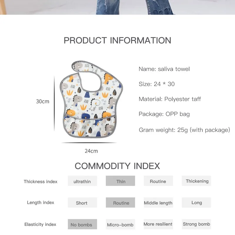 

Polyester Taffeta Baby Bib Waterproof Infant Bibs Newborn Feeding Cloth Toddle Boys Girls Adjustable Different Styles Of Bibs