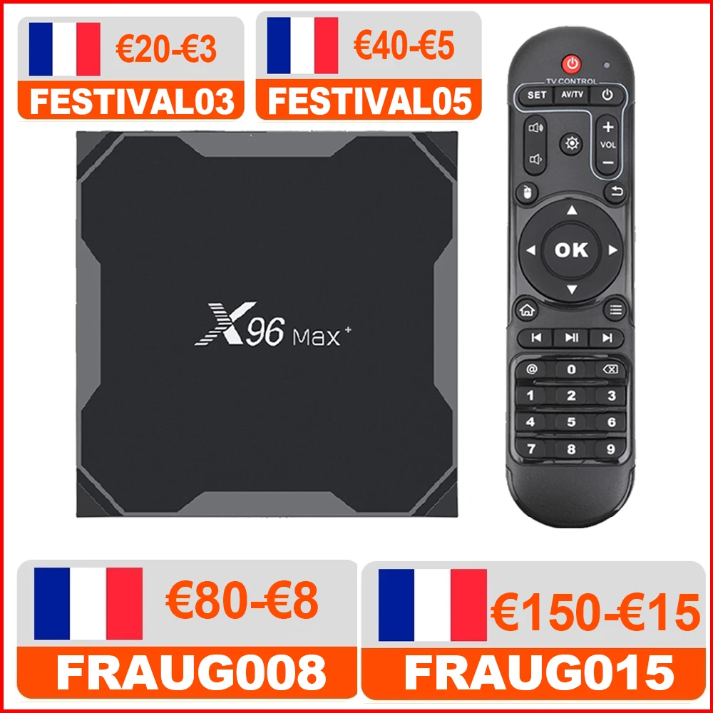 

Приставка Смарт-ТВ X96 Max plus, Android 9,0, Amlogic S905X3, 4 + 64 ГБ, 1000 м