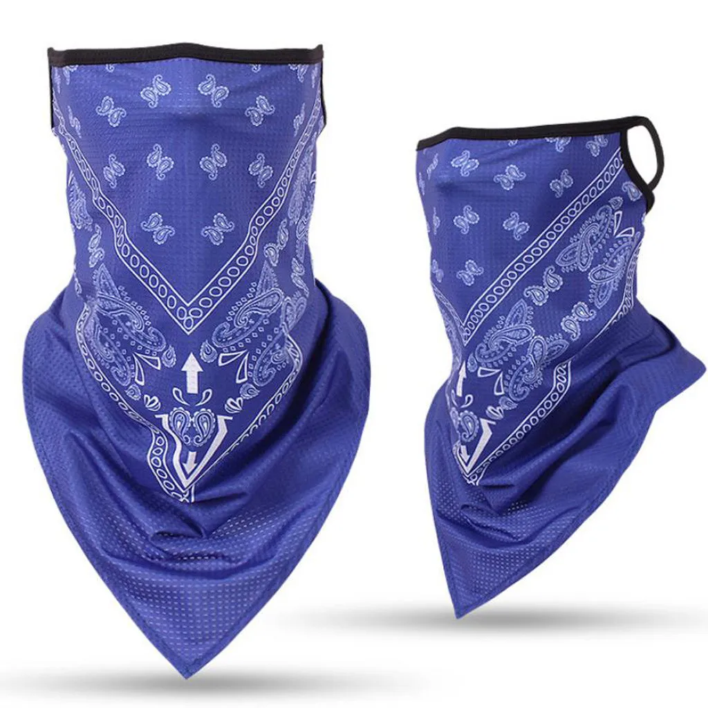Трехугольный бандана для защиты лица висячий шарф труба ушей ледяной шелк