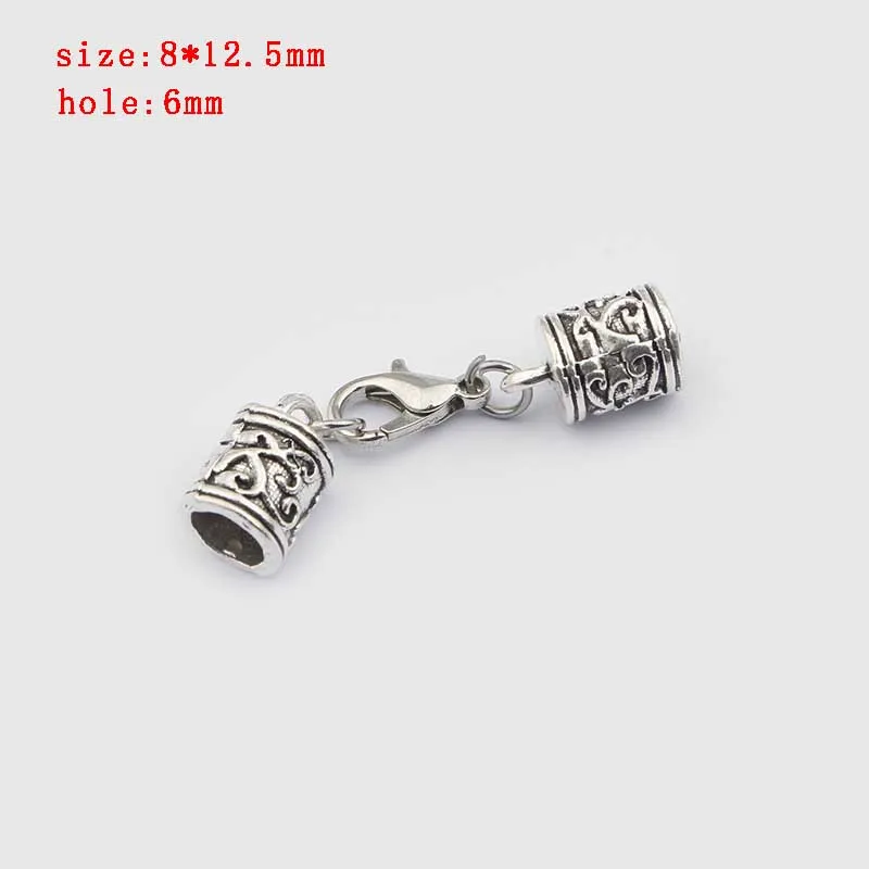 5 5 sets Zinc Alloy Clasp Lobster Clasps Hook End Caps Connectors For 5/6/7/8/10mm Leather Cord Bracelet Necklace Jewelry Making - Цвет: 5