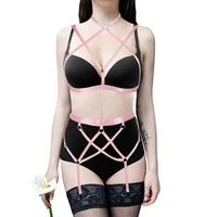 full body bondage harness sexy lingerie set for women gothic style suspenders straps garters belt erotic accessories cage bra