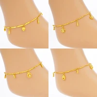 punk ankle bracelet anklets for women bracelets on the leg aesthetics twisted 24k gold color cuban link chain foot jewelry 2020
