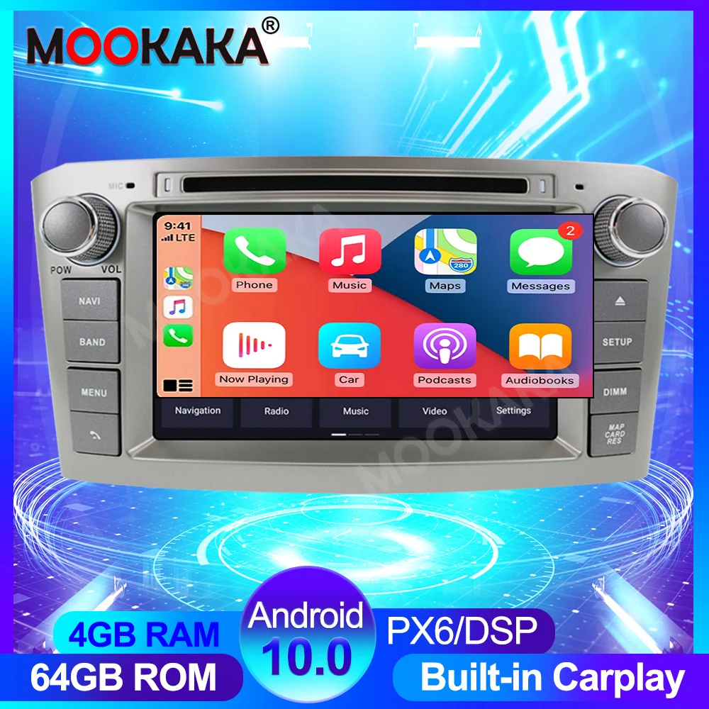 

Android 10,0 4 + 64G Мобильный DVR DSP радио Carplay для Toyot Avensis 2002-2008 сенсорный экран Экран DVD радио мультимедиа плеер GPS навигации