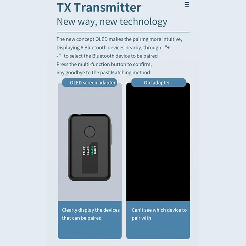 OLED Screen 2 In 1 Wireless Bluetooth 5.0 Receiver Transmitter Adapter & USB Audio | Электроника