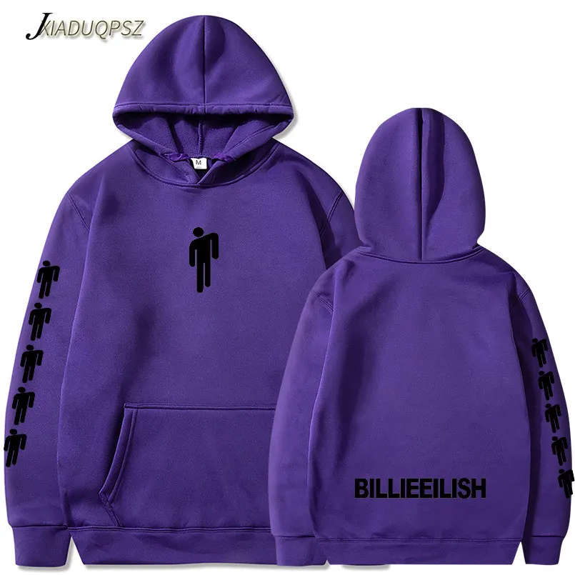 Новое поступление года; толстовка Billie Eilish с принтом для мальчиков и девочек; свитер Harajuku; повседневные толстовки; Лидер продаж; толстовки Kpop; 3XL - Цвет: WM23 Purple