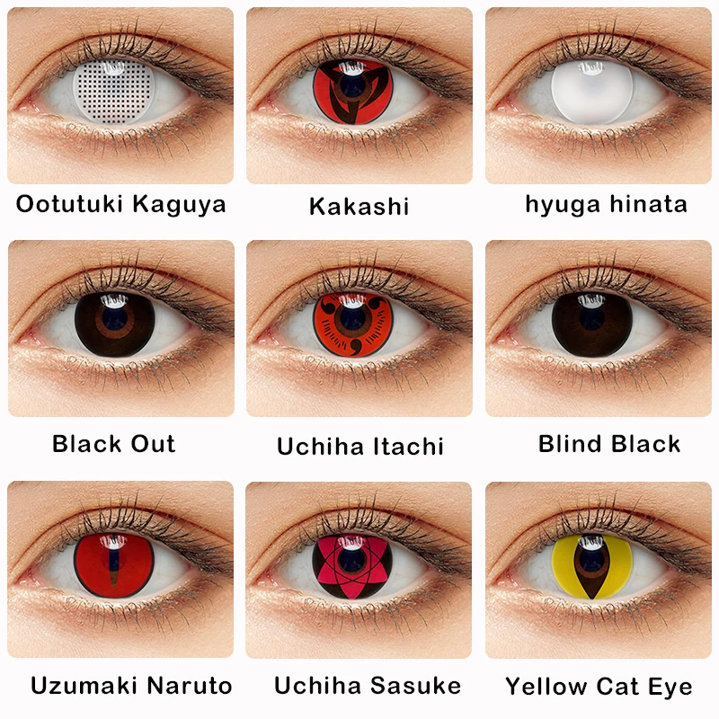 

Cosplay Red Lenses Sharingan Colored Lenses Anime Accessories Cosplay Contact Lens Black Out Sasuke Kakashi Sharingan Contacts