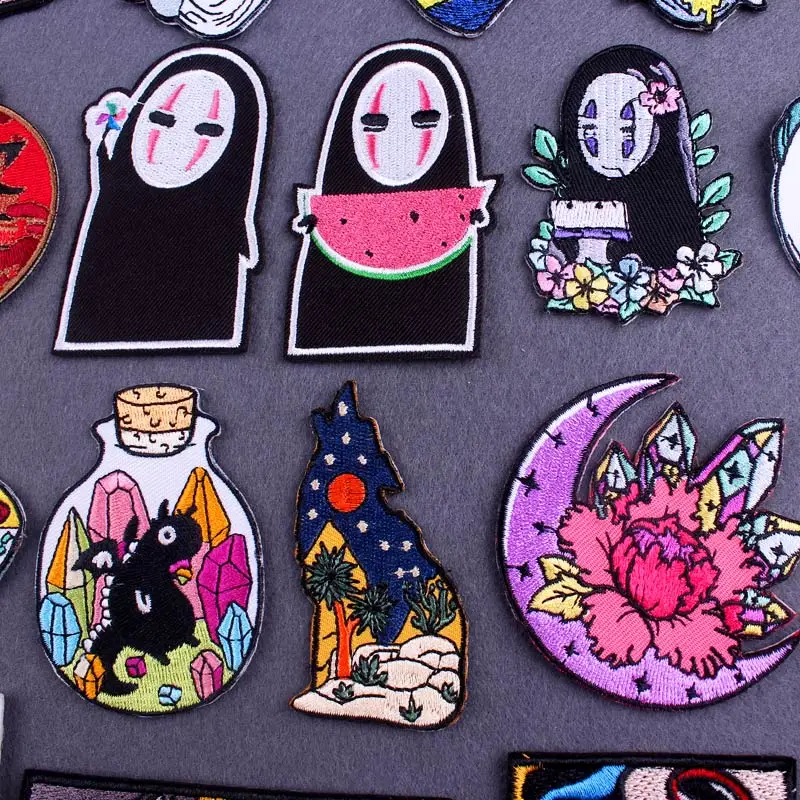 Мультяшные аниме нашивки для одежды мужские без лица утюга на одежду нашивка с
