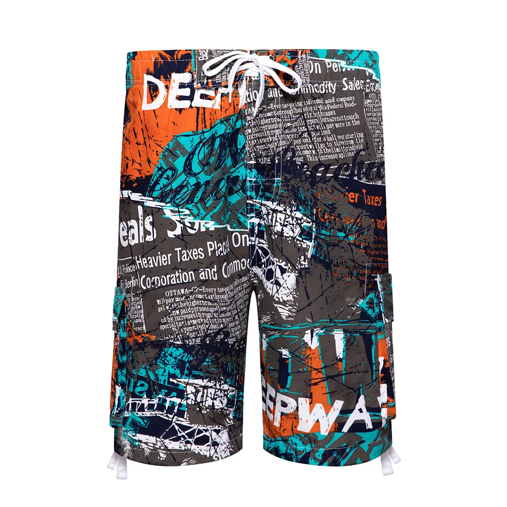 Мужские летние шорты с цветочным принтом модная пляжная одежда быстросохнущие