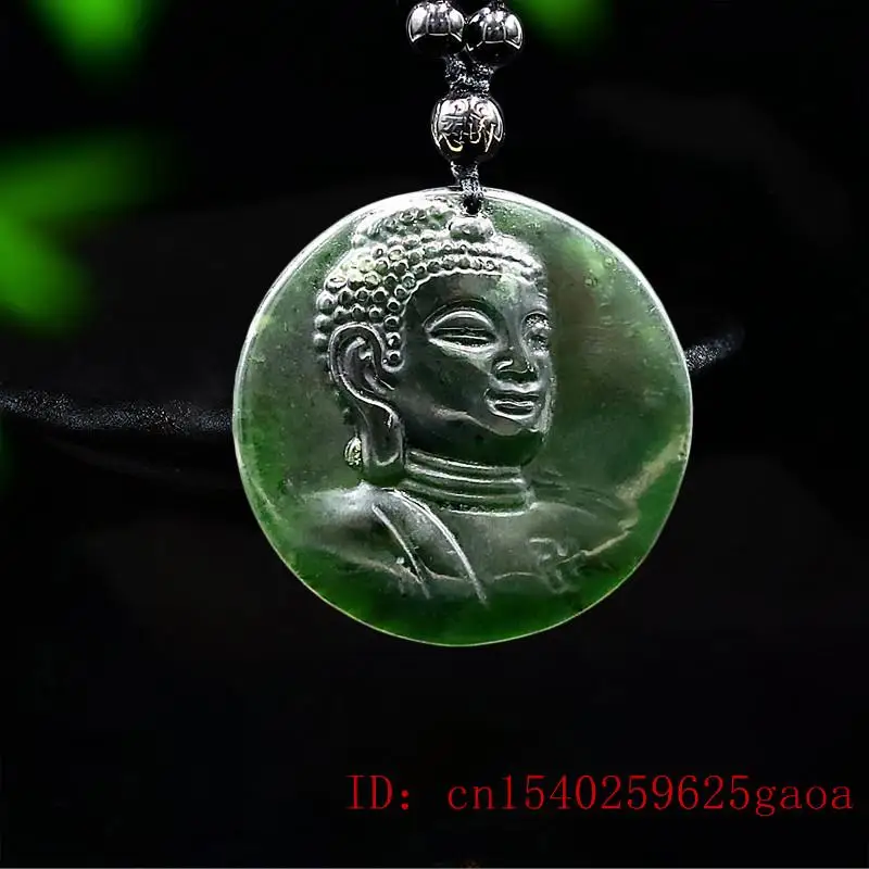 Нефритовый кулон Будды ожерелье Подарки резной амулет очарование китайские