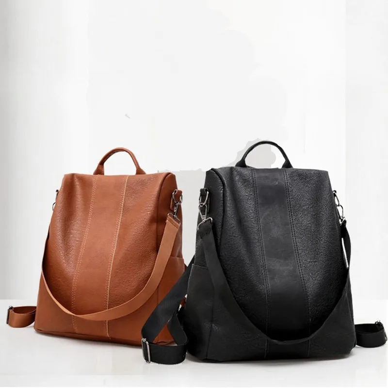

Factory wholesale 2020 new large capacity backpack Korean version of the wild solid color anti-theft ladies backpack