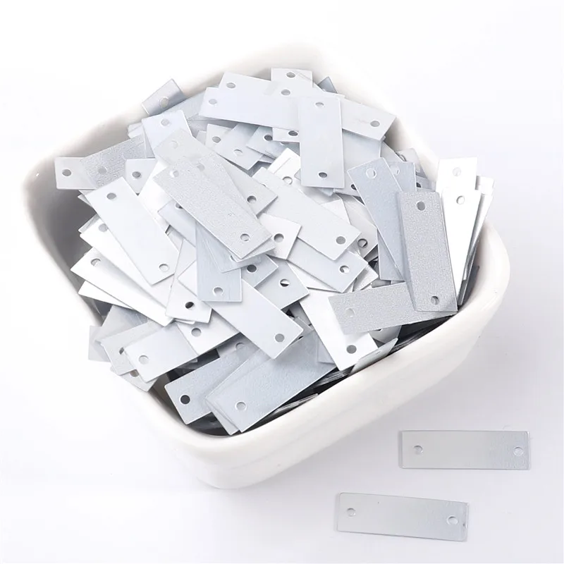 Квадратные прямоугольные пайетки с двумя отверстиями 6 х19 мм 200 шт.|flat sequins|sequins