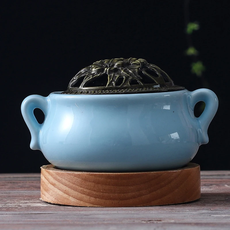 Электрическая мини курильница керамическая желтая портативная фотокурильница