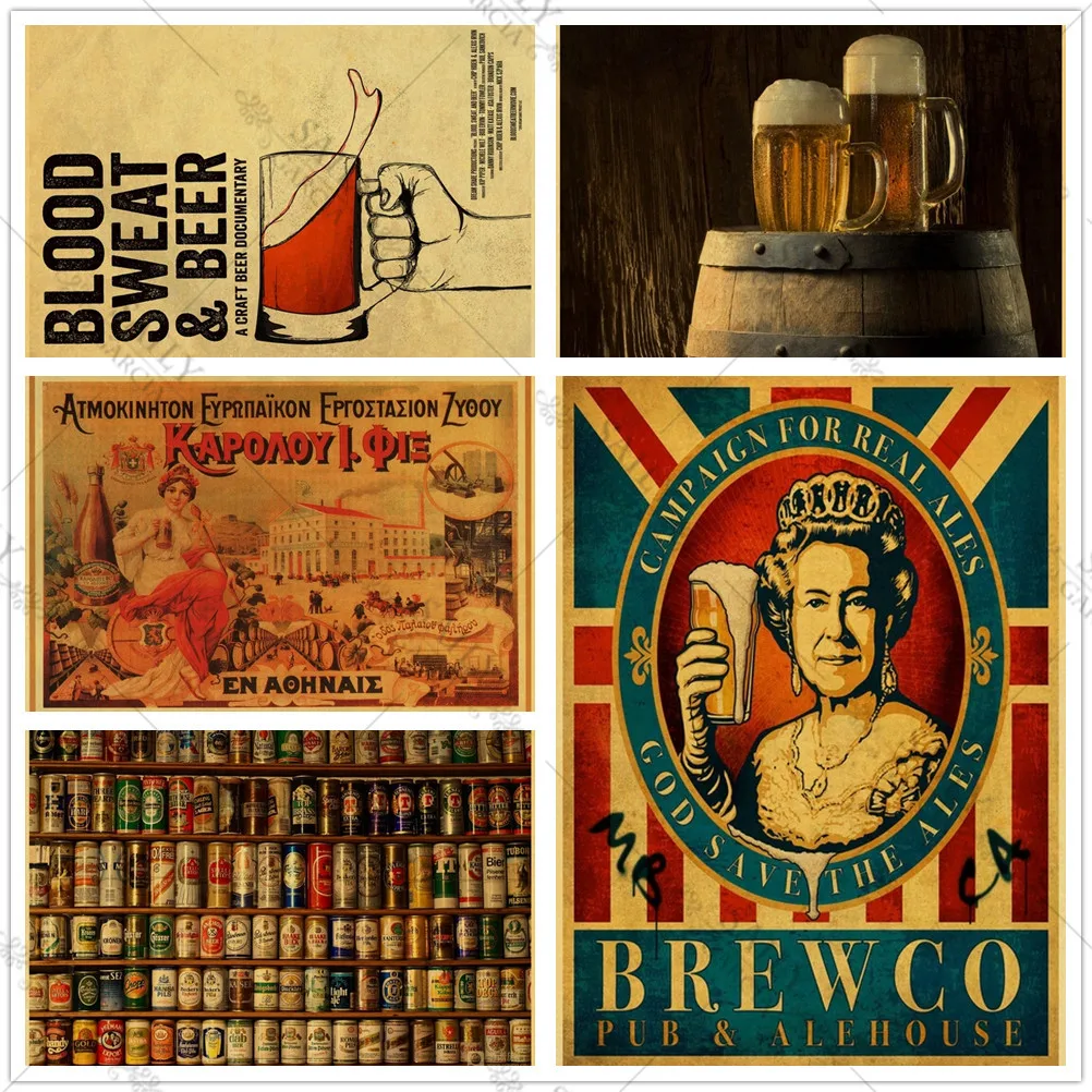 

Metal Tin Funny Beer Wine Bars Pub Sign Kitchen Decor Metal Posters Retro Cartoon Wall Art Metal Plates for Bedroom