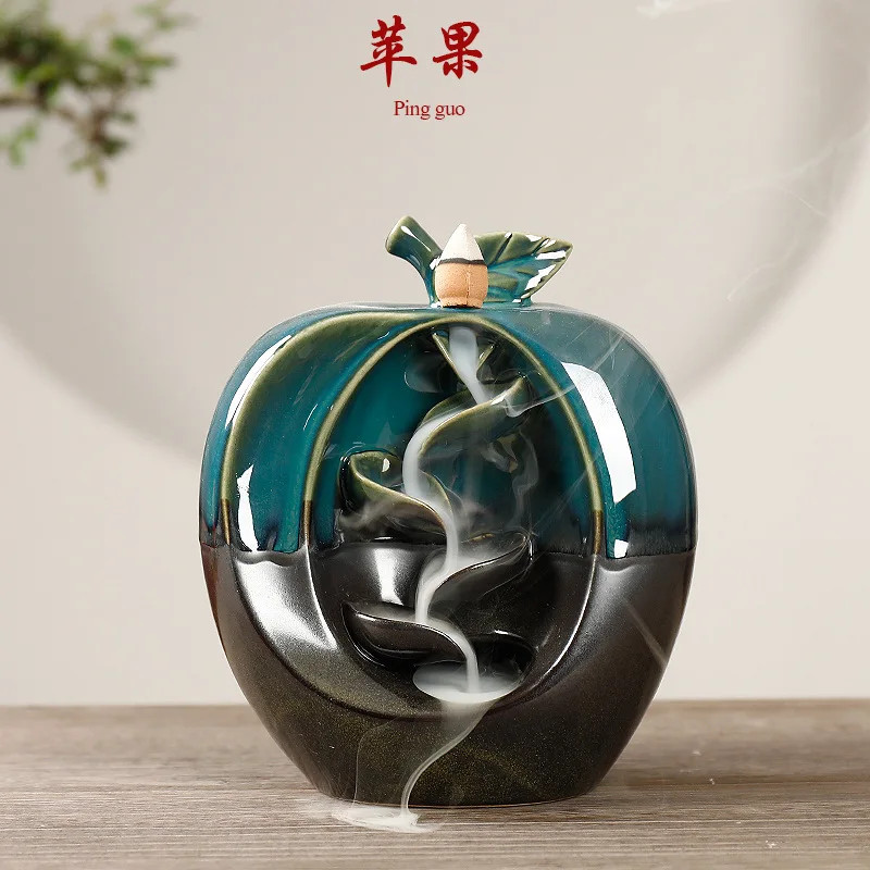 

Waterfall Incense Burner Ceramic Creative Fruit Modeling Appreciation Backflow Aroma Burner Home Craft Decoration Ornaments