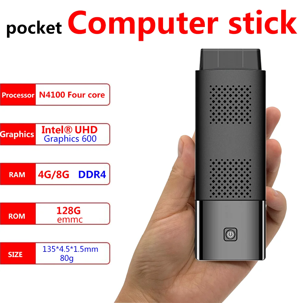 Мини-ПК Windows 10 Intel Geminilake N4100 четырехъядерный до 2 4 ГГц Гб/128 ГБ intel7265 WIFI Встроенный