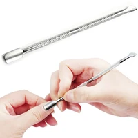 1 piece double headed stainless steel cuticle nail fader spoon manicure tool manicure tool to remove dead skin cuticle pedicure