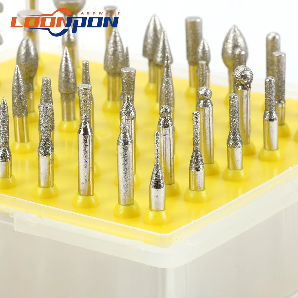 50 шт. алмазный шлифовальный наконечник алмазные Буры для металлообработки камня