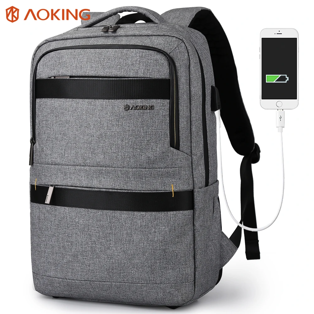 Aoking Новое поступление деловой рюкзак с usb зарядным портом водонепроницаемый для