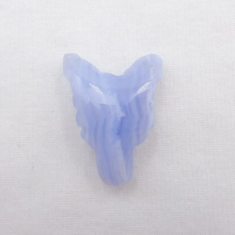 Ручная работа натуральный голубой кружевной Агат резная подвеска в виде волчьей