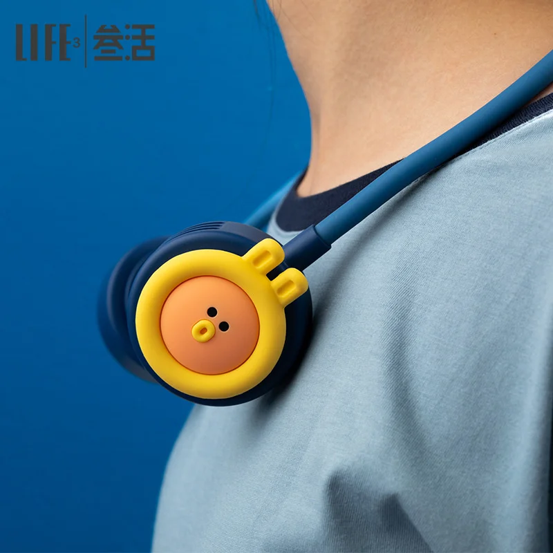 

New Leafless Neck Hanging Fan USB Charging Mini Cute Student Folding Lazy Neck Hanging Fan