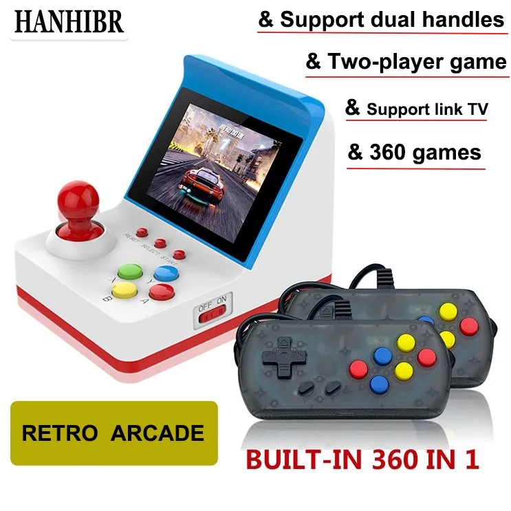 HANHIBR ретро мини-аркадная портативная двойная игровая консоль 8-битная встроенная
