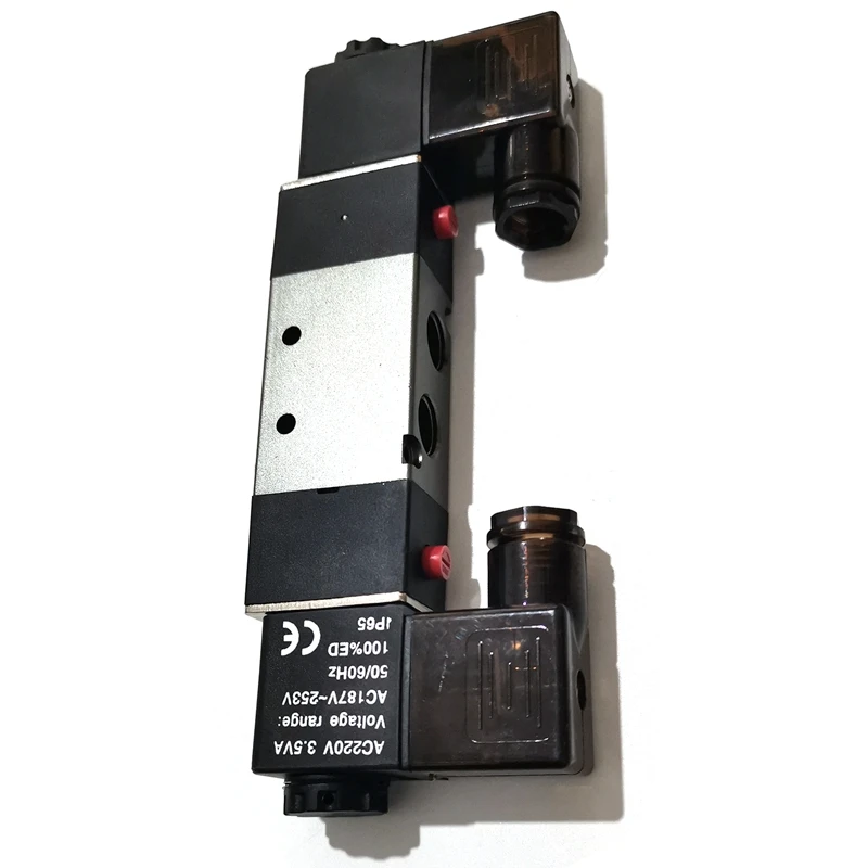 220 В пневматический двойной электрический Соленоидный клапан 2 положения 5