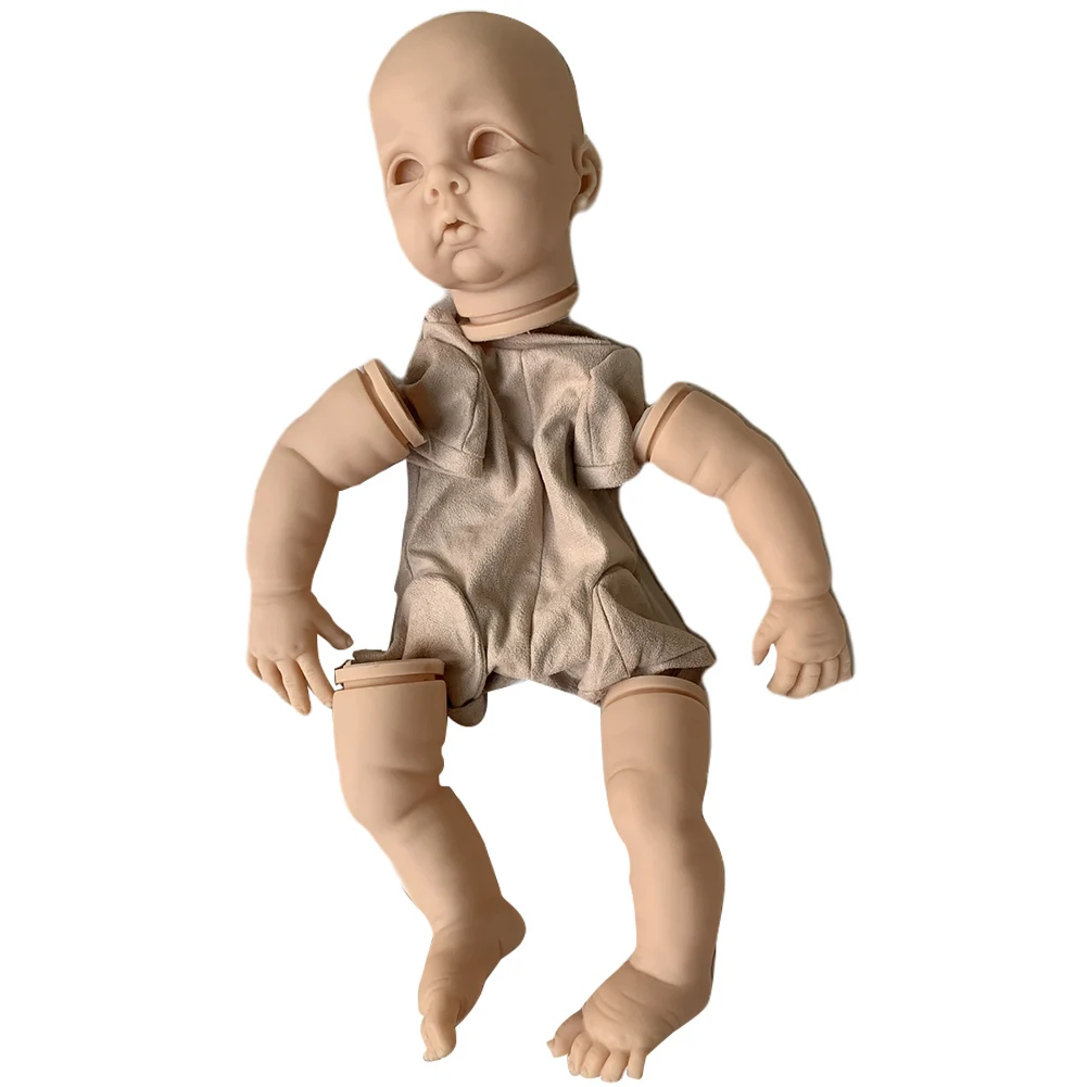 

22inch Soft Vinyl Reborn Baby Doll Kit With Body Eyes Cute Unpainted DIY Toy Unfinished Gift Realistic Accessories Limbs Head