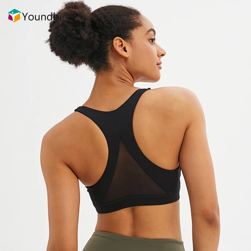 

YOUNDBIO 2021 Sports Padded Yoga Bras Gym Push Up Large Size Women Underwear Running Fitness Vest Open Back Racerback Tank Top