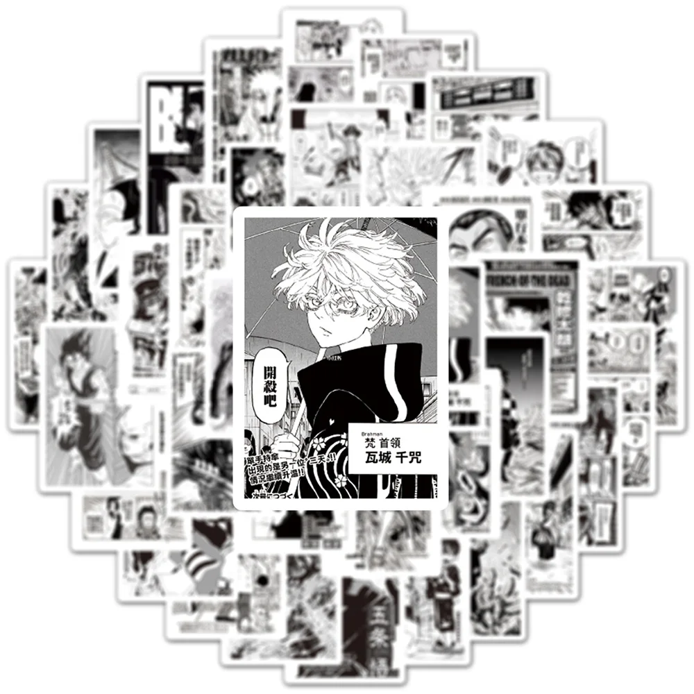 103050100pcs mix anime jujutsu kaisen demon slayer stickers decals laptop phone car cool waterproof sticker kid classic toy free global shipping