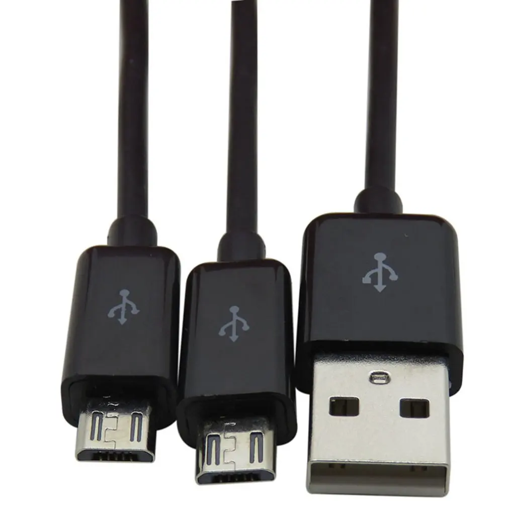 Высококачественный черный USB 2 0 Dual Micro Мужской y разветвитель кабель для зарядки и