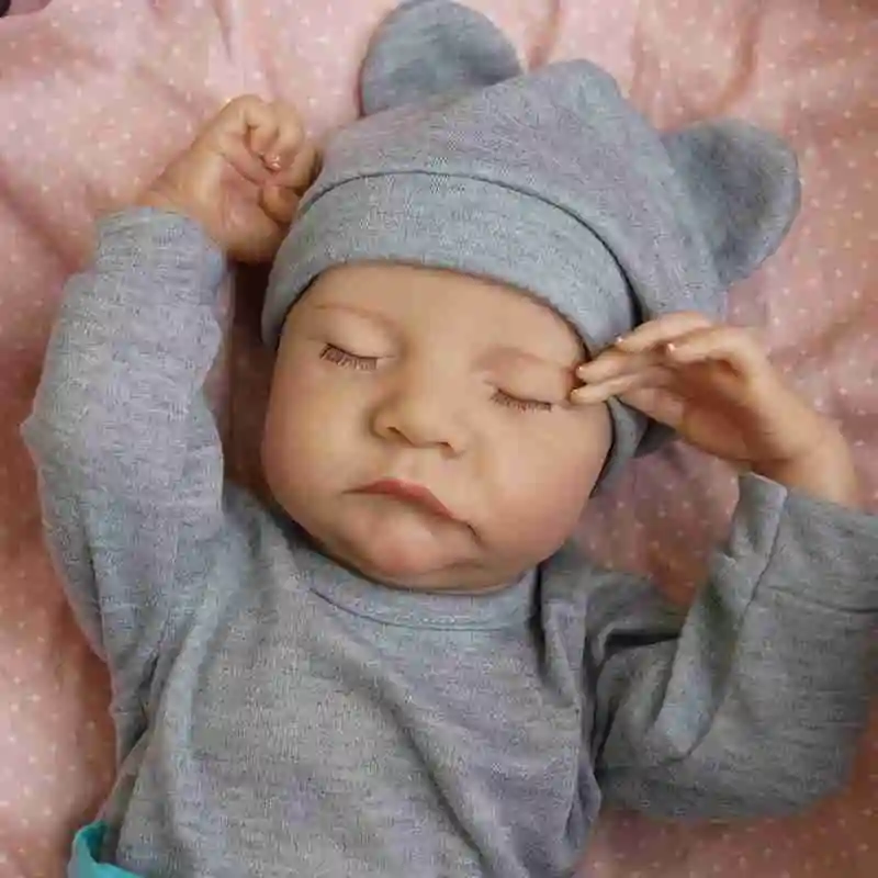 

Body Pajama Girl Reborn Doll Kit Popular Kit Lifelike Black Skin Soft Body Girl Doll Pink Clothes Girl Limbs Silicone Toy