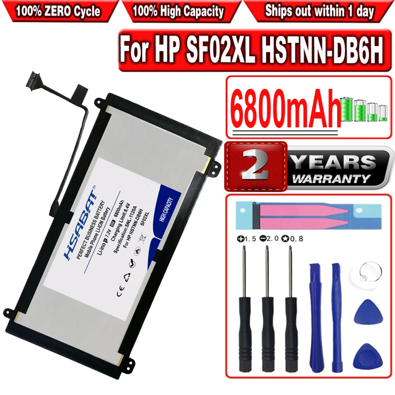 

HSABAT 6800mAh Аккумулятор для ноутбука HP SF02XL SHTNN-DB6H TPN-C118 756417-001 756187-2B1 2ICP3/97/91