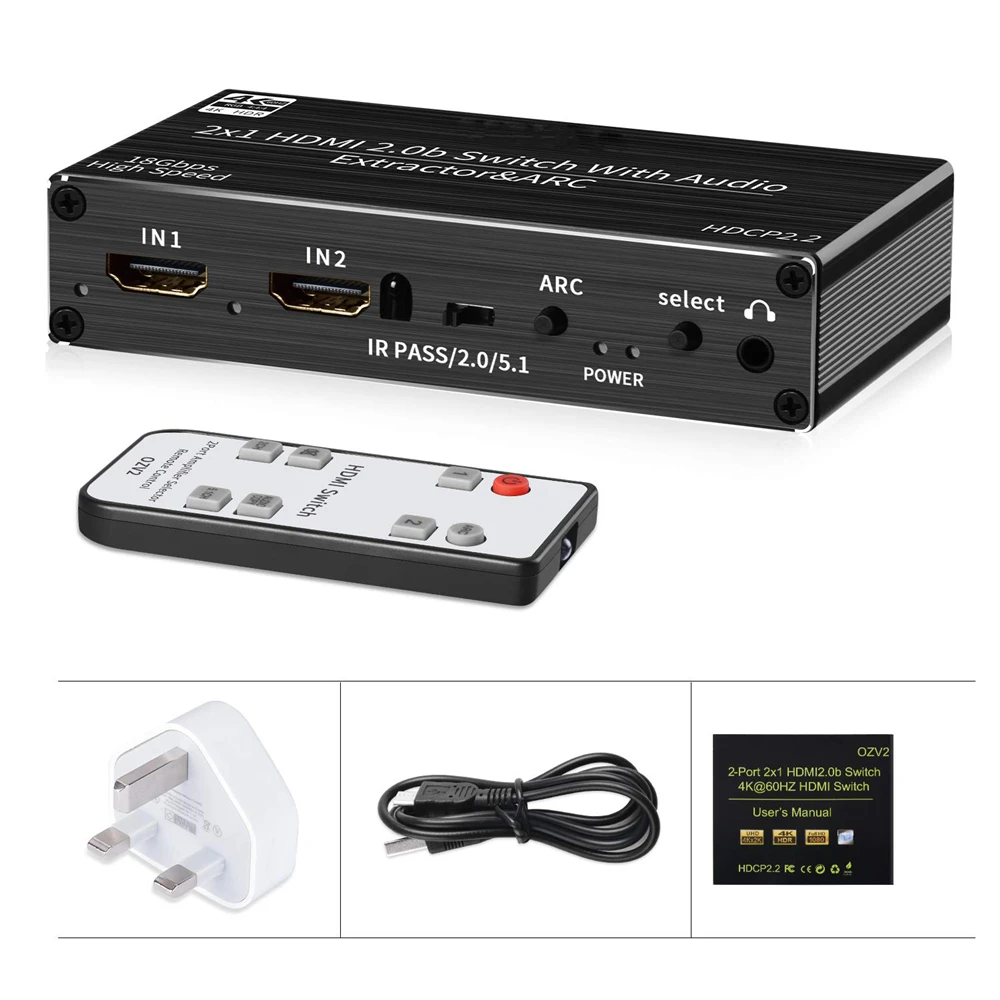 2022 лучший HDMI 2 0 аудио экстрактор поддержка 4K 60 Гц YUV 4:4:4 HDR конвертер адаптер в