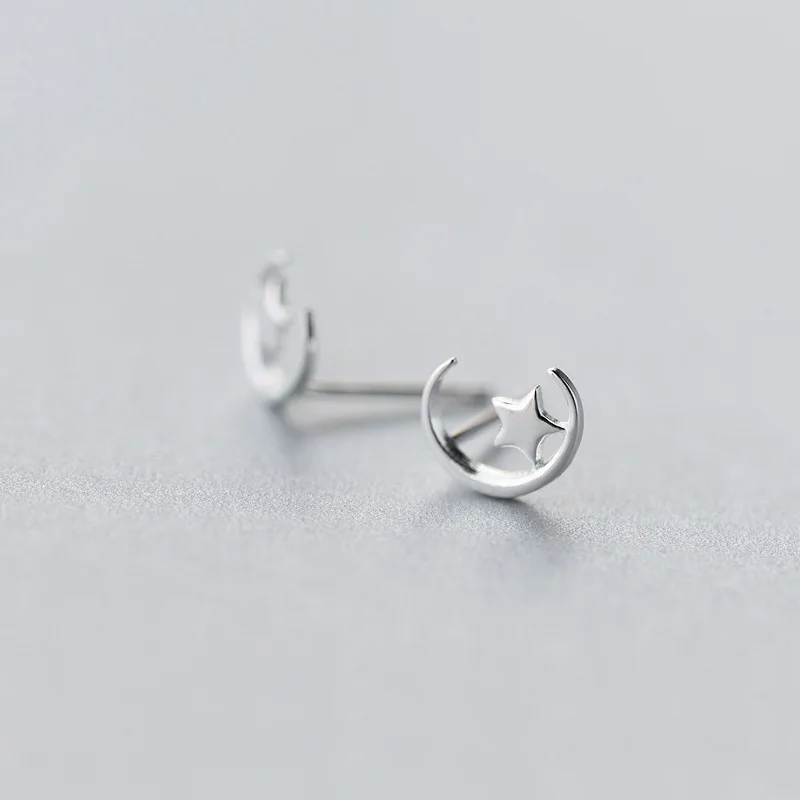Женские серьги гвоздики из серебра 100% пробы 7 мм мм|fashion stud earrings|stud earringsstar earrings |