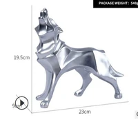 nordic style creative home resin crafts geometric wolf living room study porch animal series ornaments