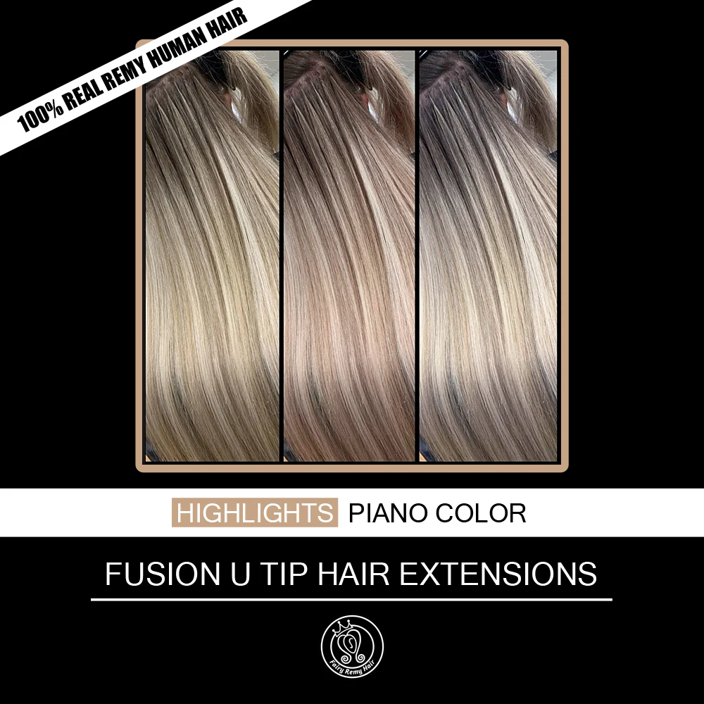 

Nail/U Tip Keratin Pre Bonded Real Remy Human Hair On Capsule Highlights Piano Blonde Color 0.8g/strand 16â€ 18â€ 20â€ 40g/pack