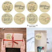 500pcs 2 5cm kraft thank you sticker seal labes hand made with love sticker paper stationery sticker