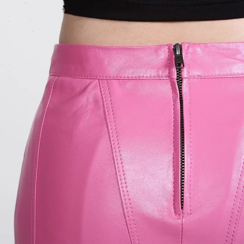 

New Arrival High Quality Leather Lady High Waist Skirts Fashion Solid Wrap Mermaid Skirts Elegant Slim Fit Falda Mujer Plus Size