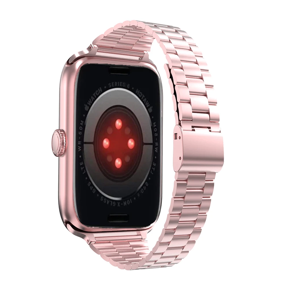 

Suitable for New Apple Watch SE/6/5/4/3/2/1 stainless steel band strap metal buckle three beads wristband Series38/40/42/44MM
