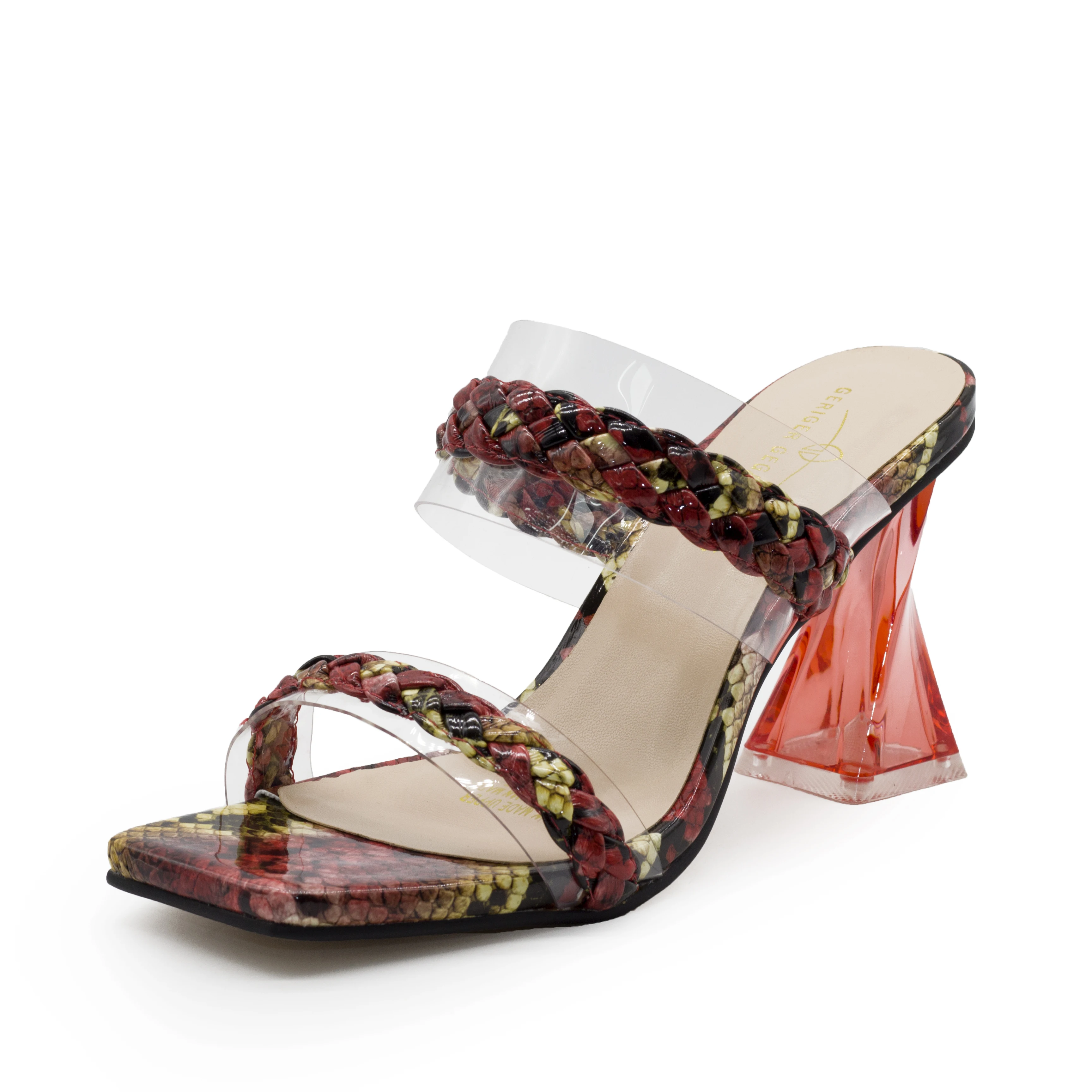 Summer Women Shoes Mules M854-6 Fashion Clear Heels for Party Dress Shoes PVC Jelly Sandals Women