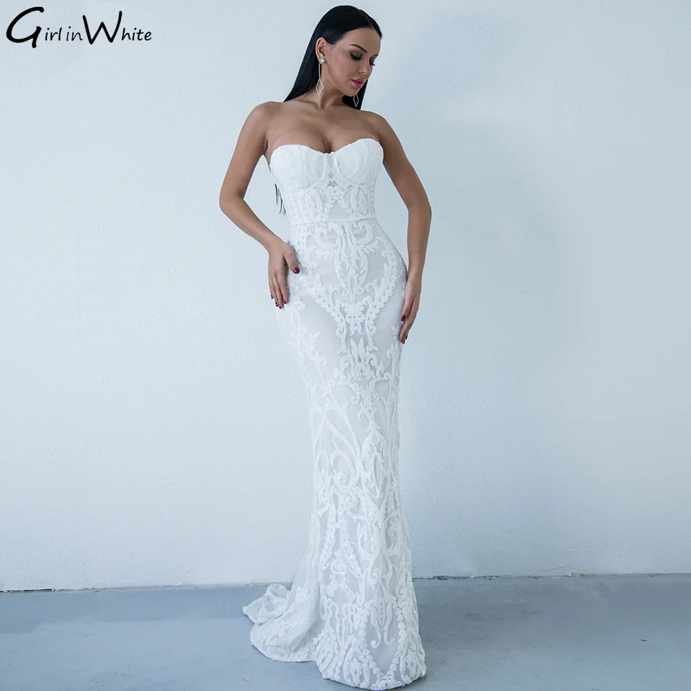 

Luxury Lace Sequined Mermaid Wedding Dress Sweetheart Backless Bridal Gowns White Bride Dresses Sweep Train Vestido De Noiva