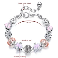 2020 new colorless uv plating bracelet pink crystal pumpkin car spacer beads diy pan family style bracelet girlfriends girl gift